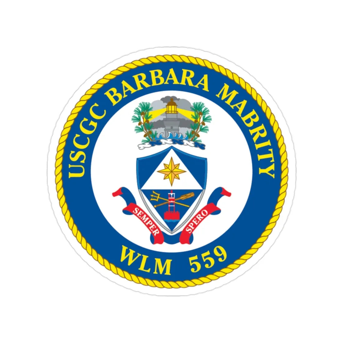 USCGC Barbara Mabrity WLM 559 (U.S. Coast Guard) Transparent STICKER Die-Cut Vinyl Decal 2 Inch - The Sticker Space