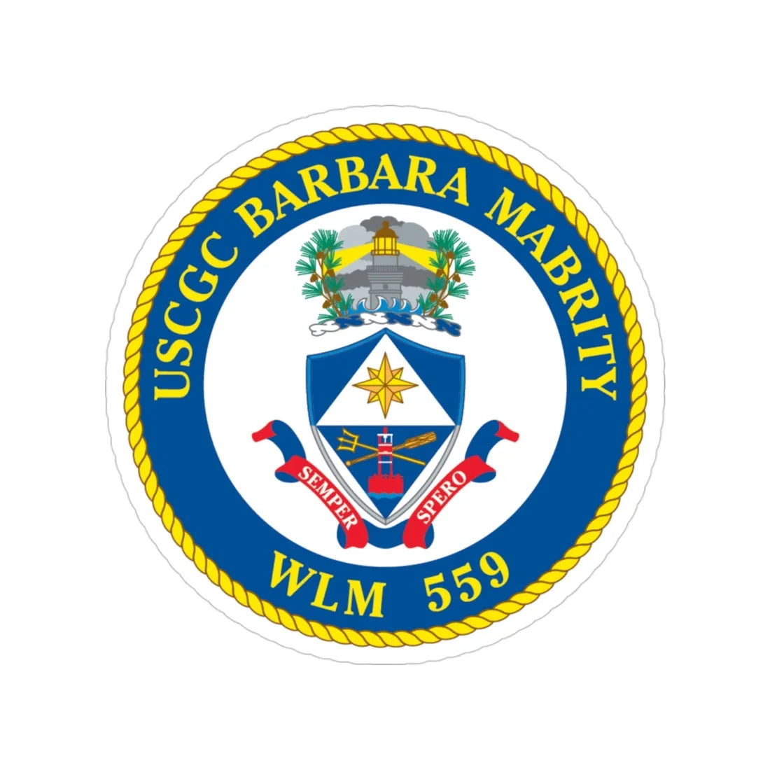 USCGC Barbara Mabrity WLM 559 (U.S. Coast Guard) Transparent STICKER Die-Cut Vinyl Decal 3 Inch - The Sticker Space