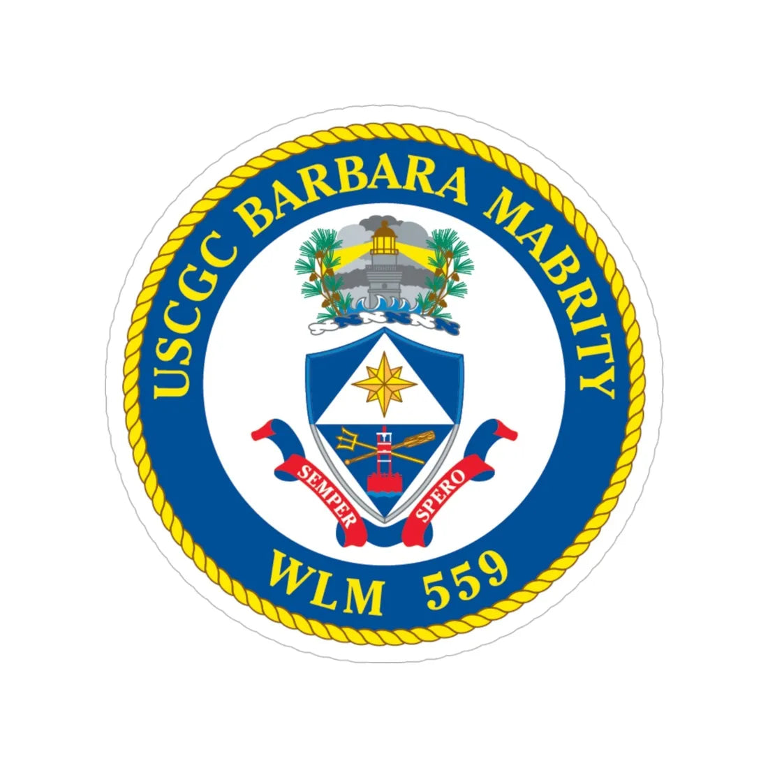 USCGC Barbara Mabrity WLM 559 (U.S. Coast Guard) Transparent STICKER Die-Cut Vinyl Decal 4 Inch - The Sticker Space
