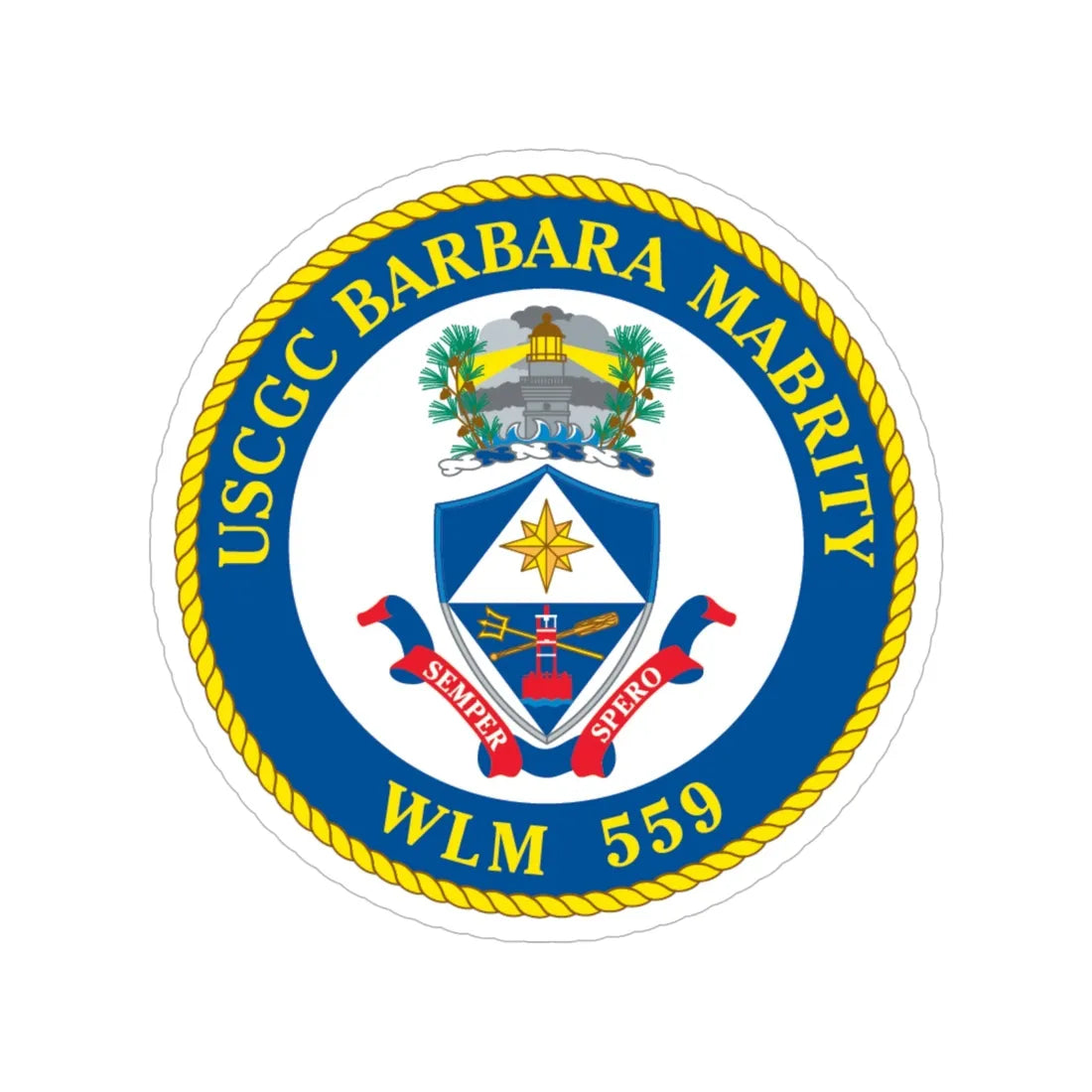 USCGC Barbara Mabrity WLM 559 (U.S. Coast Guard) Transparent STICKER Die-Cut Vinyl Decal 6 Inch - The Sticker Space