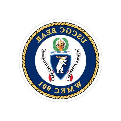 USCGC Bear WMEC 901 (U.S. Coast Guard) REVERSE PRINT Transparent Die-Cut STICKER 2 Inch Die-Cut Transparent - The Sticker Space