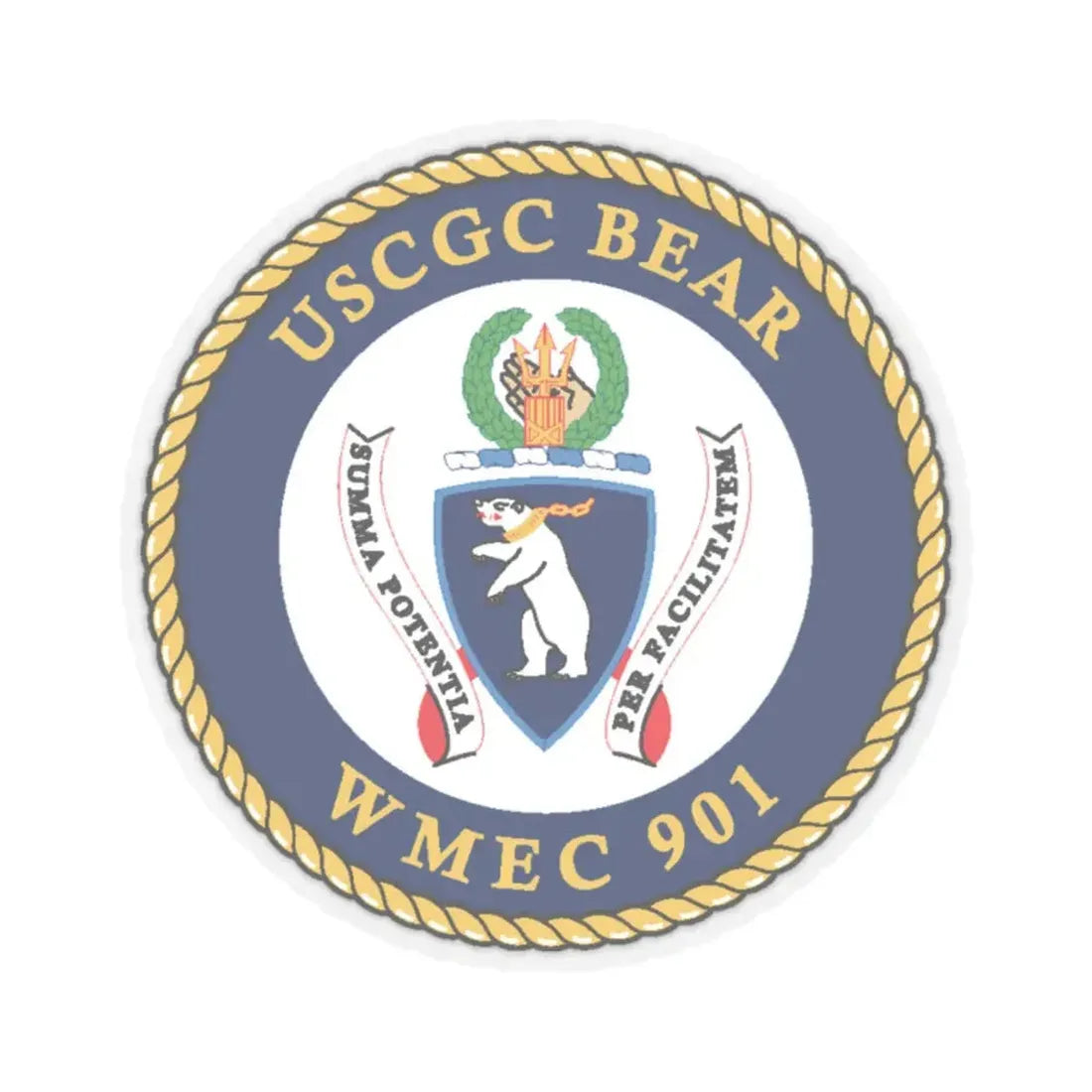 USCGC Bear WMEC 901 (U.S. Coast Guard) STICKER Vinyl Kiss-Cut Decal 2 Inch Transparent - The Sticker Space