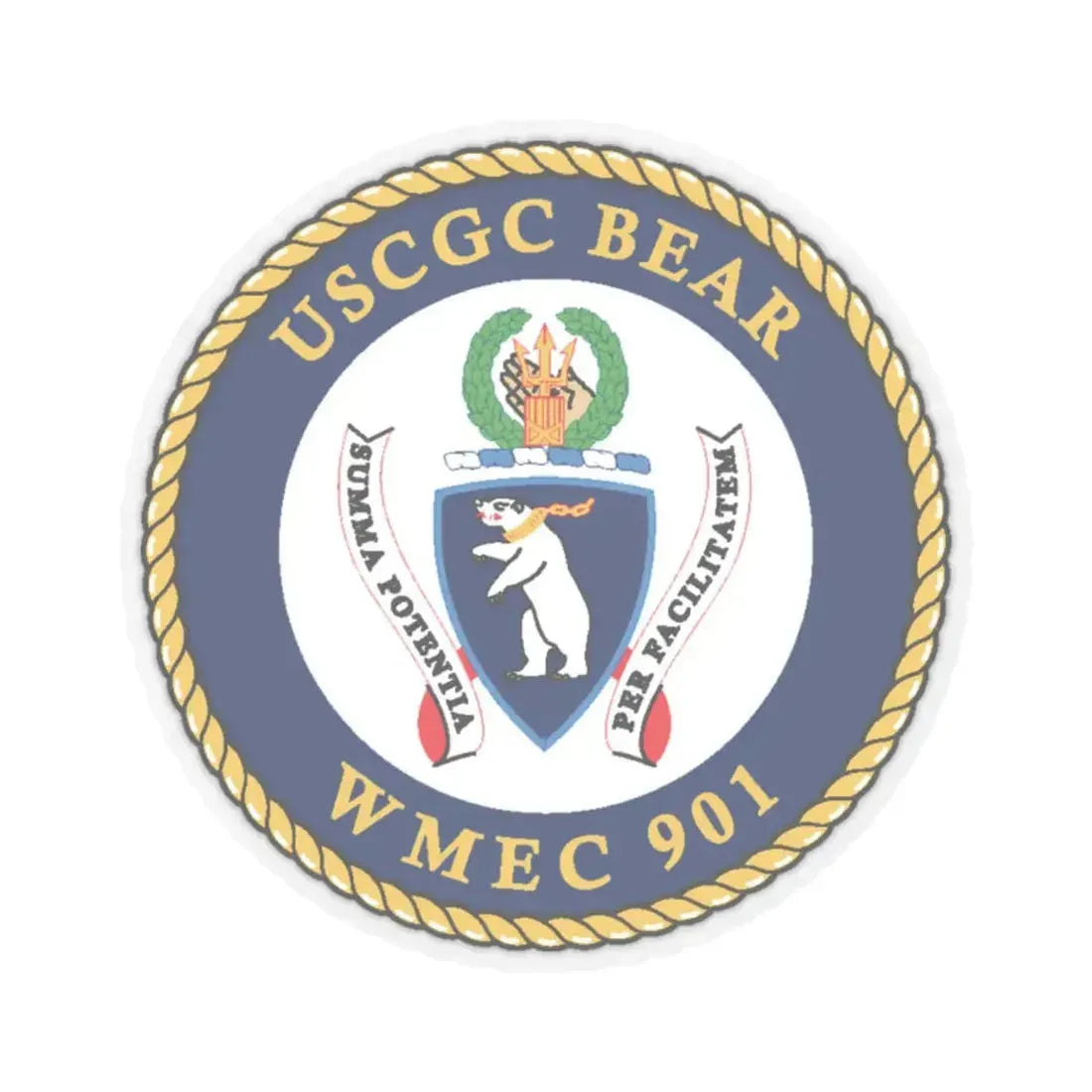 USCGC Bear WMEC 901 (U.S. Coast Guard) STICKER Vinyl Kiss-Cut Decal 2 Inch Transparent - The Sticker Space