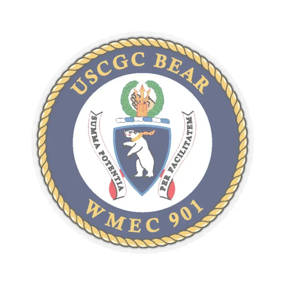 USCGC Bear WMEC 901 (U.S. Coast Guard) STICKER Vinyl Kiss-Cut Decal 3 Inch Transparent - The Sticker Space