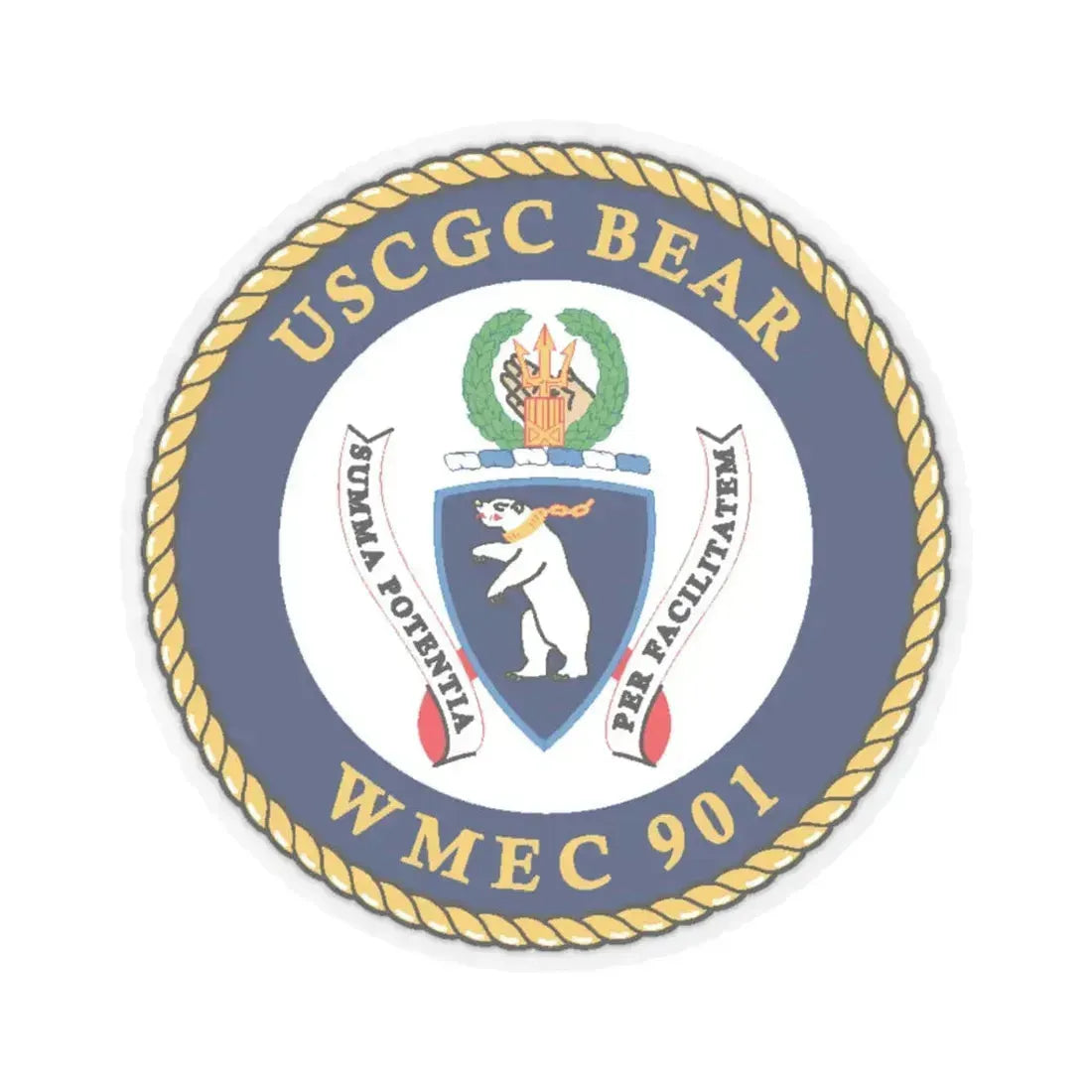 USCGC Bear WMEC 901 (U.S. Coast Guard) STICKER Vinyl Kiss-Cut Decal 3 Inch Transparent - The Sticker Space