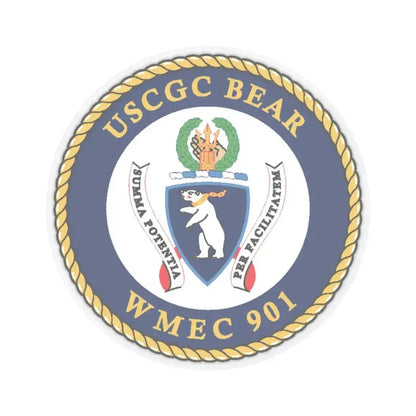 USCGC Bear WMEC 901 (U.S. Coast Guard) STICKER Vinyl Kiss-Cut Decal 3 Inch Transparent - The Sticker Space