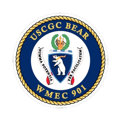 USCGC Bear WMEC 901 (U.S. Coast Guard) STICKER Vinyl Kiss-Cut Decal 3 Inch White - The Sticker Space