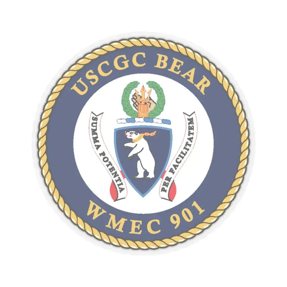 USCGC Bear WMEC 901 (U.S. Coast Guard) STICKER Vinyl Kiss-Cut Decal 4 Inch Transparent - The Sticker Space