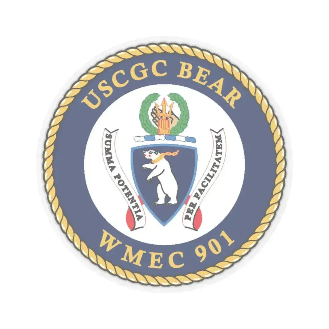 USCGC Bear WMEC 901 (U.S. Coast Guard) STICKER Vinyl Kiss-Cut Decal 4 Inch Transparent - The Sticker Space