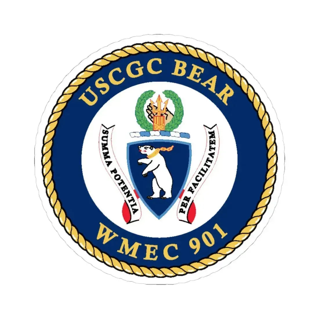 USCGC Bear WMEC 901 (U.S. Coast Guard) STICKER Vinyl Kiss-Cut Decal 4 Inch White - The Sticker Space