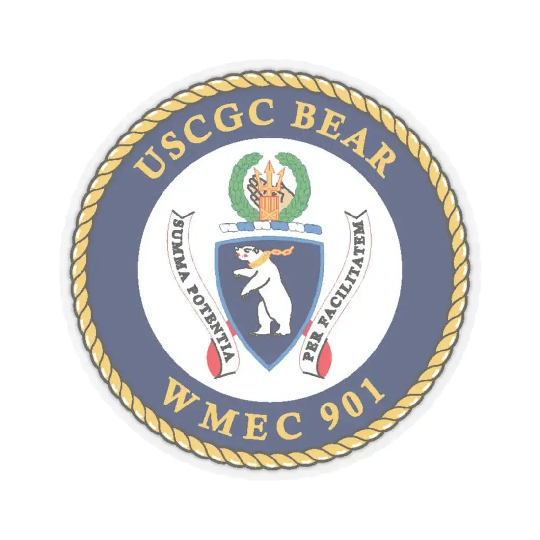 USCGC Bear WMEC 901 (U.S. Coast Guard) STICKER Vinyl Kiss-Cut Decal 6 Inch Transparent - The Sticker Space