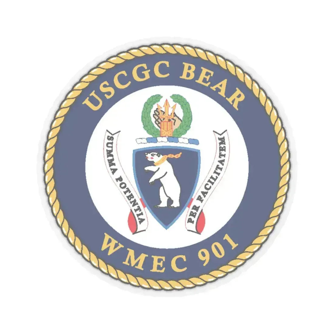 USCGC Bear WMEC 901 (U.S. Coast Guard) STICKER Vinyl Kiss-Cut Decal 6 Inch Transparent - The Sticker Space