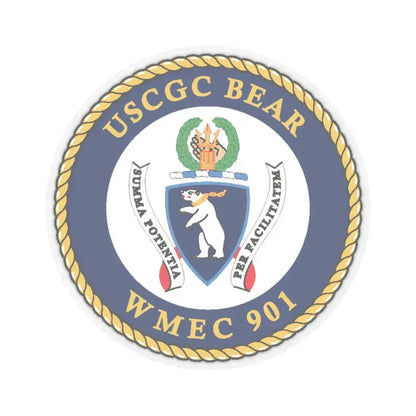 USCGC Bear WMEC 901 (U.S. Coast Guard) STICKER Vinyl Kiss-Cut Decal 6 Inch Transparent - The Sticker Space