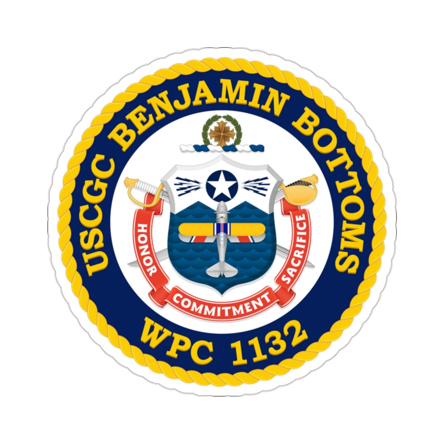 USCGC Benjamin Bottoms WPC 1132 (U.S. Coast Guard) STICKER Vinyl Die-Cut Decal-2 Inch-The Sticker Space