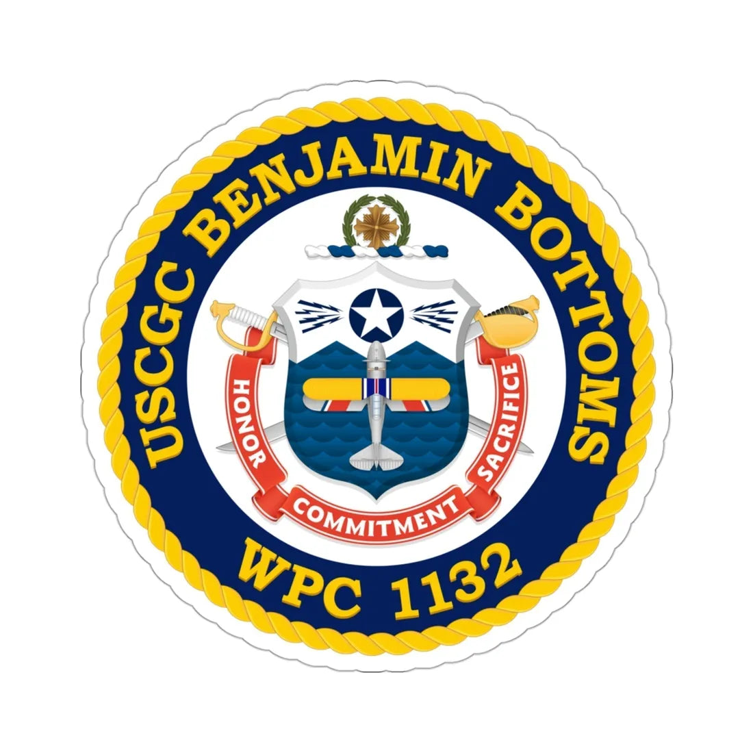 USCGC Benjamin Bottoms WPC 1132 (U.S. Coast Guard) STICKER Vinyl Die-Cut Decal 3 Inch - The Sticker Space