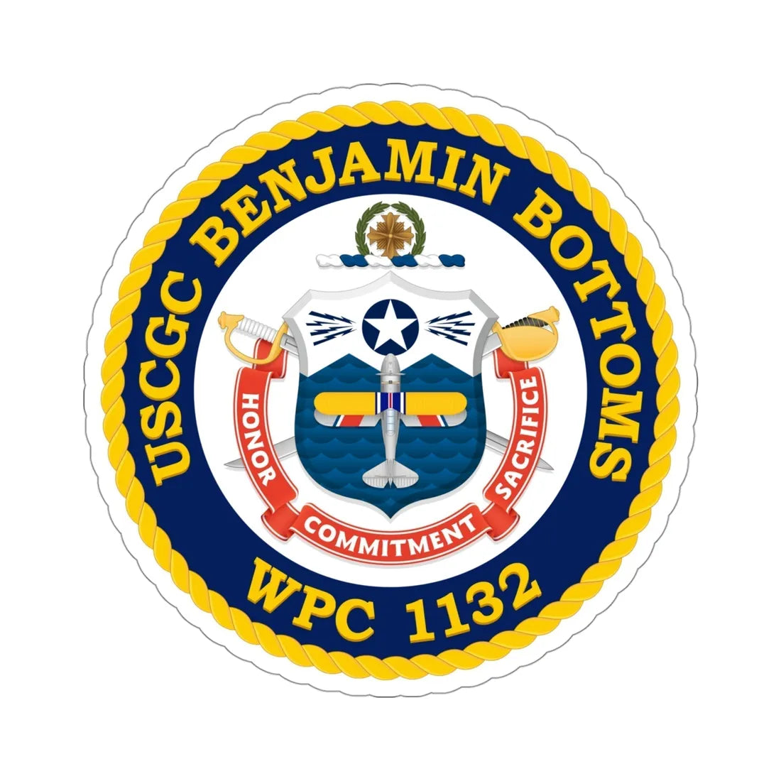 USCGC Benjamin Bottoms WPC 1132 (U.S. Coast Guard) STICKER Vinyl Die-Cut Decal 4 Inch - The Sticker Space