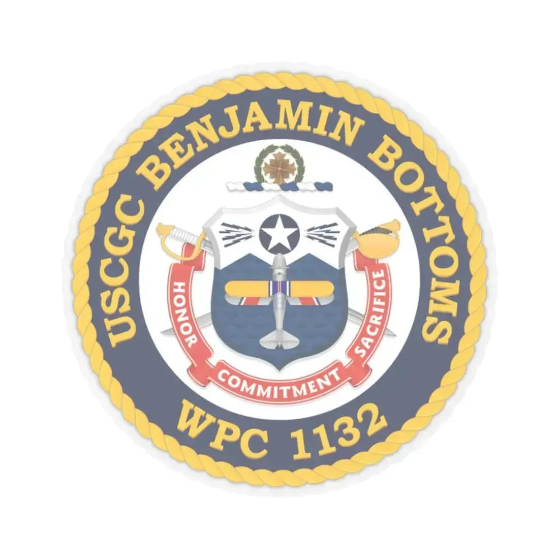 USCGC Benjamin Bottoms WPC 1132 (U.S. Coast Guard) STICKER Vinyl Kiss-Cut Decal 2 Inch Transparent - The Sticker Space