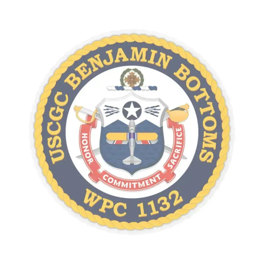 USCGC Benjamin Bottoms WPC 1132 (U.S. Coast Guard) STICKER Vinyl Kiss-Cut Decal 2 Inch Transparent - The Sticker Space