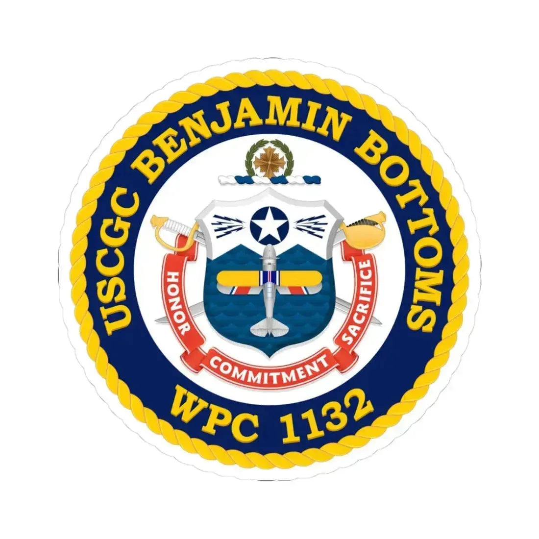 USCGC Benjamin Bottoms WPC 1132 (U.S. Coast Guard) STICKER Vinyl Kiss-Cut Decal 3 Inch White - The Sticker Space