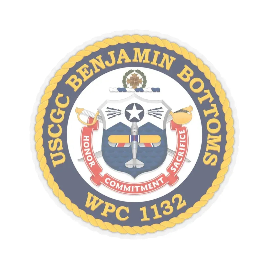USCGC Benjamin Bottoms WPC 1132 (U.S. Coast Guard) STICKER Vinyl Kiss-Cut Decal 4 Inch Transparent - The Sticker Space