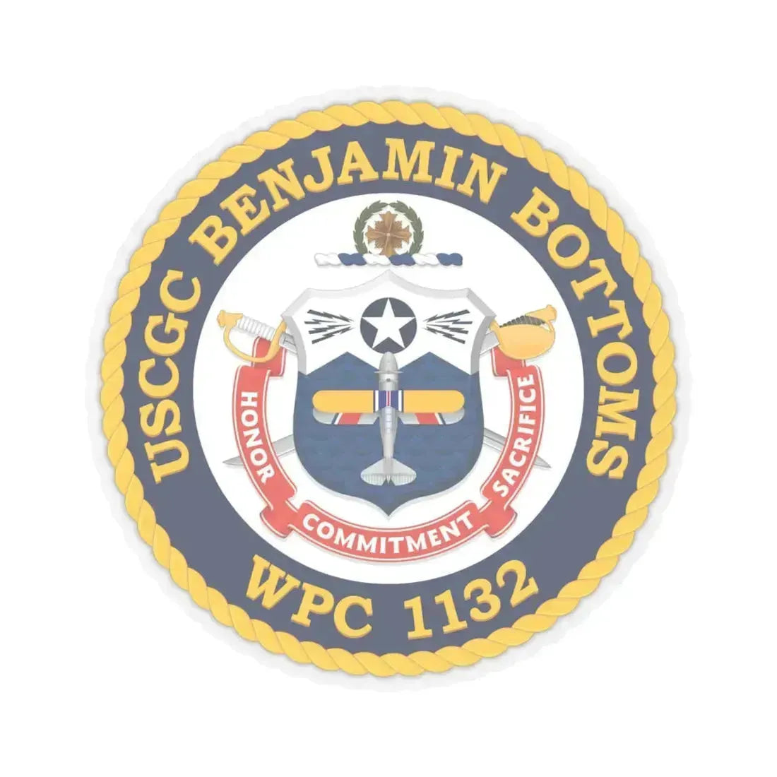 USCGC Benjamin Bottoms WPC 1132 (U.S. Coast Guard) STICKER Vinyl Kiss-Cut Decal 6 Inch Transparent - The Sticker Space