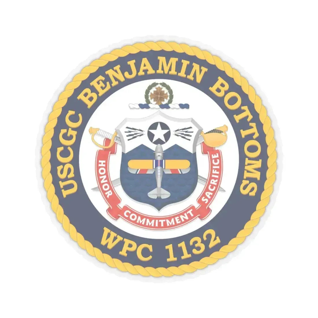 USCGC Benjamin Bottoms WPC 1132 (U.S. Coast Guard) STICKER Vinyl Kiss-Cut Decal 6 Inch Transparent - The Sticker Space