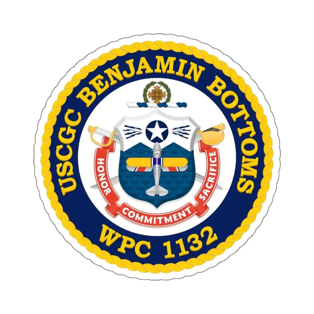USCGC Benjamin Bottoms WPC 1132 (U.S. Coast Guard) STICKER Vinyl Kiss-Cut Decal 6 Inch White - The Sticker Space
