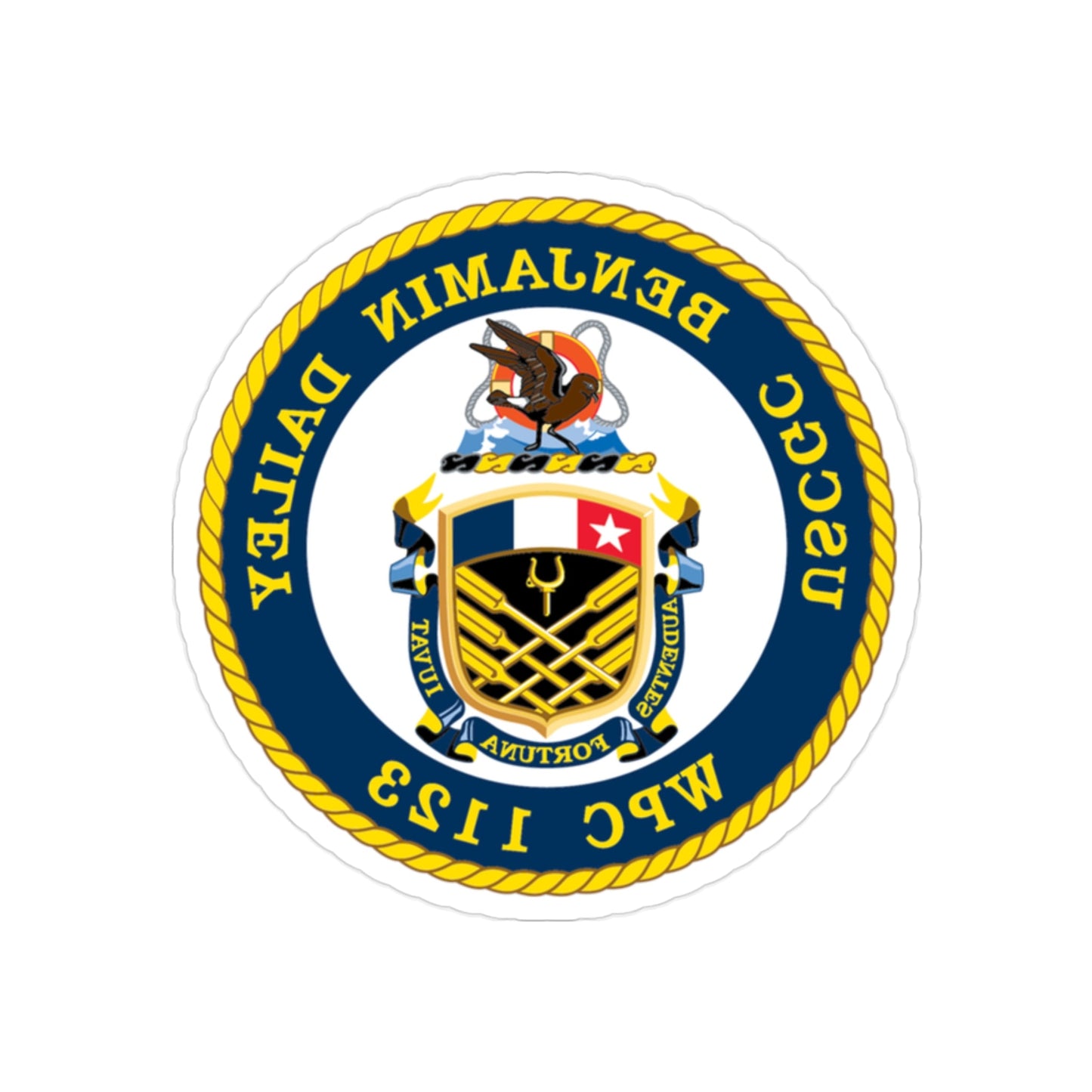 USCGC Benjamin Dailey WPC 1123 (U.S. Coast Guard) REVERSE PRINT Transparent STICKER-2" × 2"-The Sticker Space