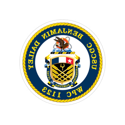 USCGC Benjamin Dailey WPC 1123 (U.S. Coast Guard) REVERSE PRINT Transparent STICKER-3" × 3"-The Sticker Space