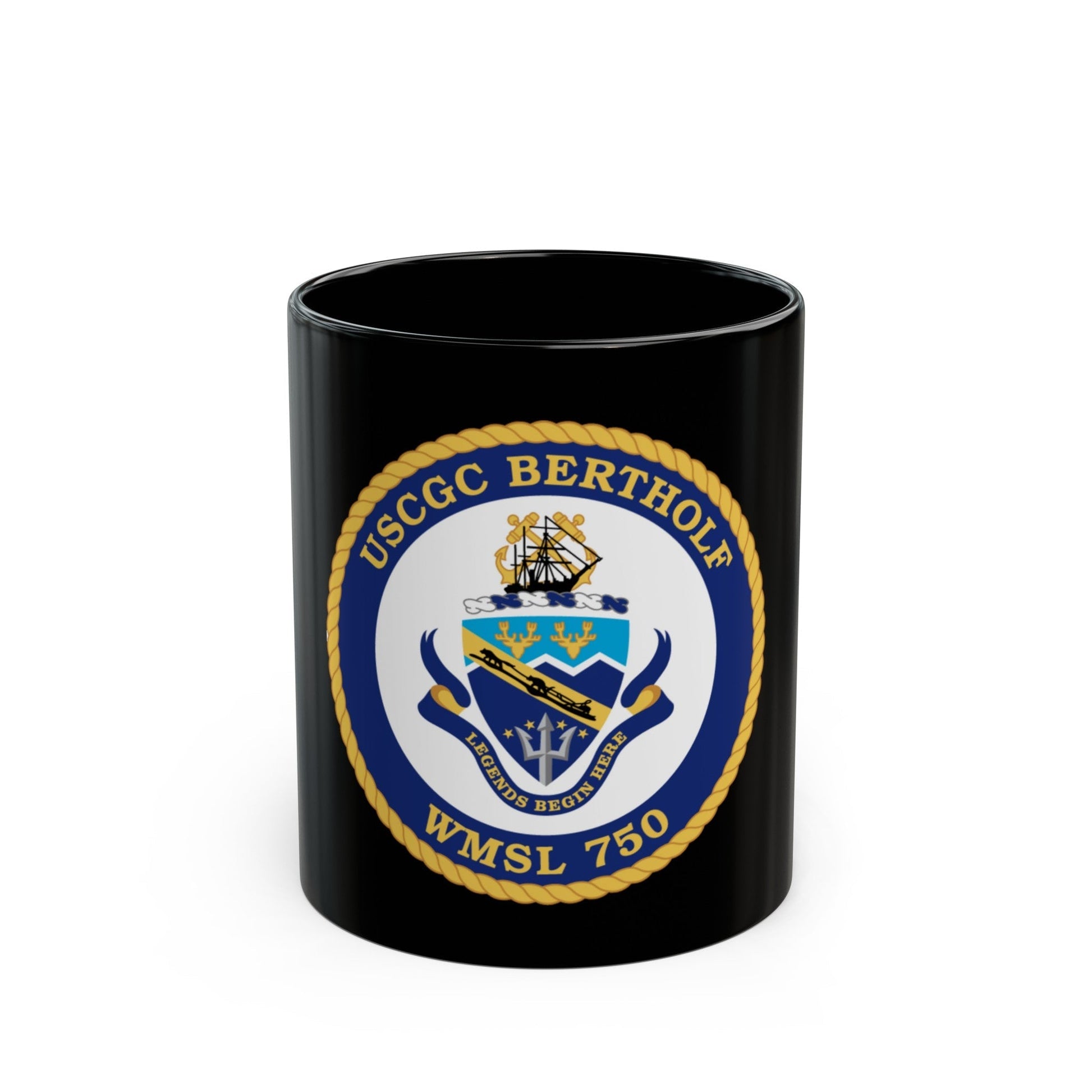 USCGC Bertholf WMSL 750 (U.S. Coast Guard) Black Coffee Mug-11oz-The Sticker Space