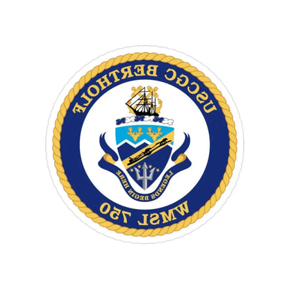 USCGC Bertholf WMSL 750 (U.S. Coast Guard) REVERSE PRINT Transparent Die-Cut STICKER 2 Inch Die-Cut Transparent - The Sticker Space