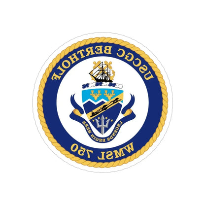 USCGC Bertholf WMSL 750 (U.S. Coast Guard) REVERSE PRINT Transparent Die-Cut STICKER 6 Inch Die-Cut Transparent - The Sticker Space