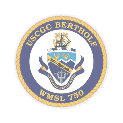 USCGC Bertholf WMSL 750 (U.S. Coast Guard) STICKER Vinyl Kiss-Cut Decal 2 Inch Transparent - The Sticker Space