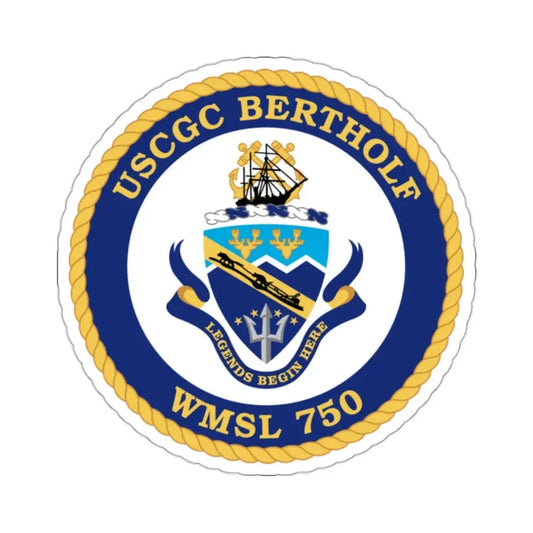 USCGC Bertholf WMSL 750 (U.S. Coast Guard) STICKER Vinyl Kiss-Cut Decal 2 Inch White - The Sticker Space