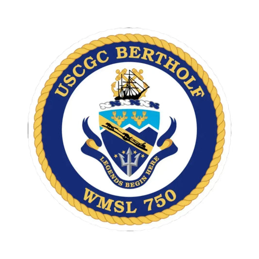 USCGC Bertholf WMSL 750 (U.S. Coast Guard) STICKER Vinyl Kiss-Cut Decal 2 Inch White - The Sticker Space