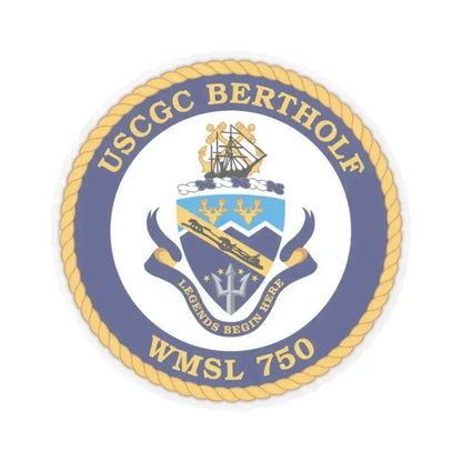 USCGC Bertholf WMSL 750 (U.S. Coast Guard) STICKER Vinyl Kiss-Cut Decal 3 Inch Transparent - The Sticker Space