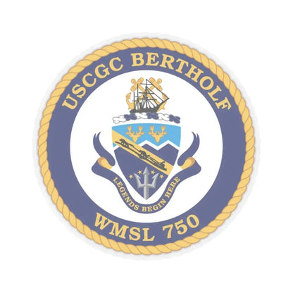 USCGC Bertholf WMSL 750 (U.S. Coast Guard) STICKER Vinyl Kiss-Cut Decal 4 Inch Transparent - The Sticker Space