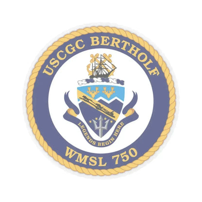 USCGC Bertholf WMSL 750 (U.S. Coast Guard) STICKER Vinyl Kiss-Cut Decal 4 Inch Transparent - The Sticker Space