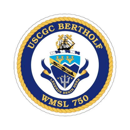 USCGC Bertholf WMSL 750 (U.S. Coast Guard) STICKER Vinyl Kiss-Cut Decal 4 Inch White - The Sticker Space