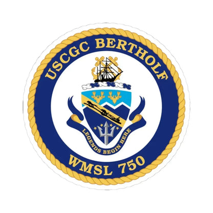 USCGC Bertholf WMSL 750 (U.S. Coast Guard) STICKER Vinyl Kiss-Cut Decal 4 Inch White - The Sticker Space