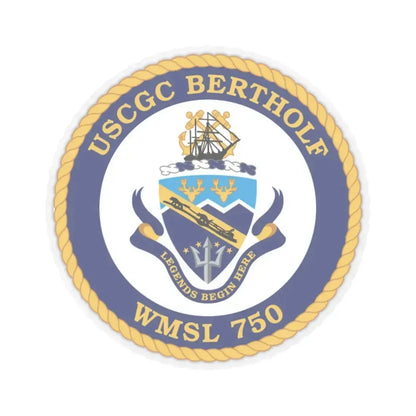 USCGC Bertholf WMSL 750 (U.S. Coast Guard) STICKER Vinyl Kiss-Cut Decal 6 Inch Transparent - The Sticker Space