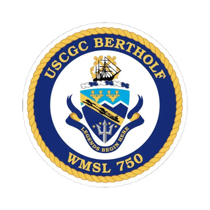 USCGC Bertholf WMSL 750 (U.S. Coast Guard) STICKER Vinyl Kiss-Cut Decal 6 Inch White - The Sticker Space