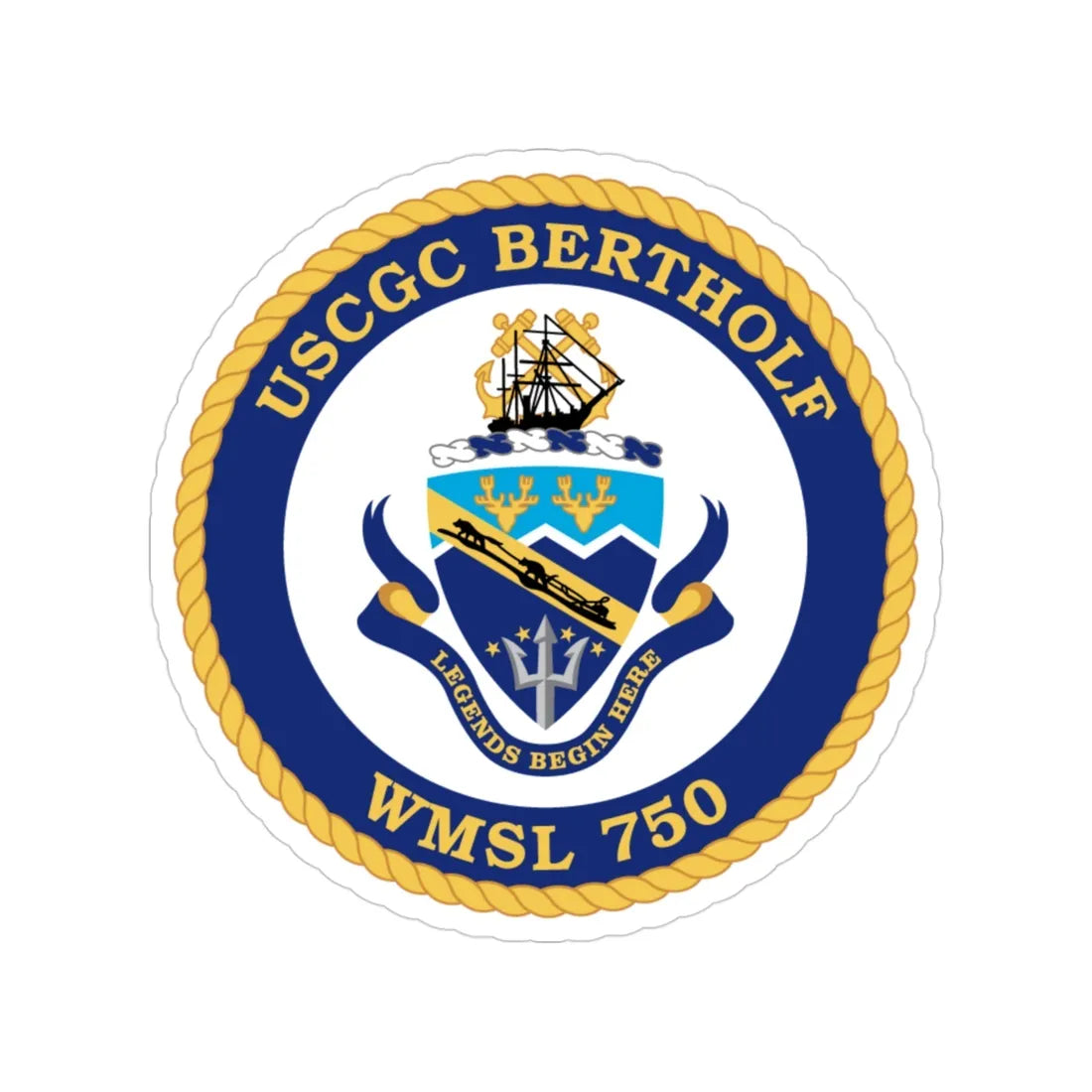 USCGC Bertholf WMSL 750 (U.S. Coast Guard) Transparent STICKER Die-Cut Vinyl Decal 3 Inch - The Sticker Space