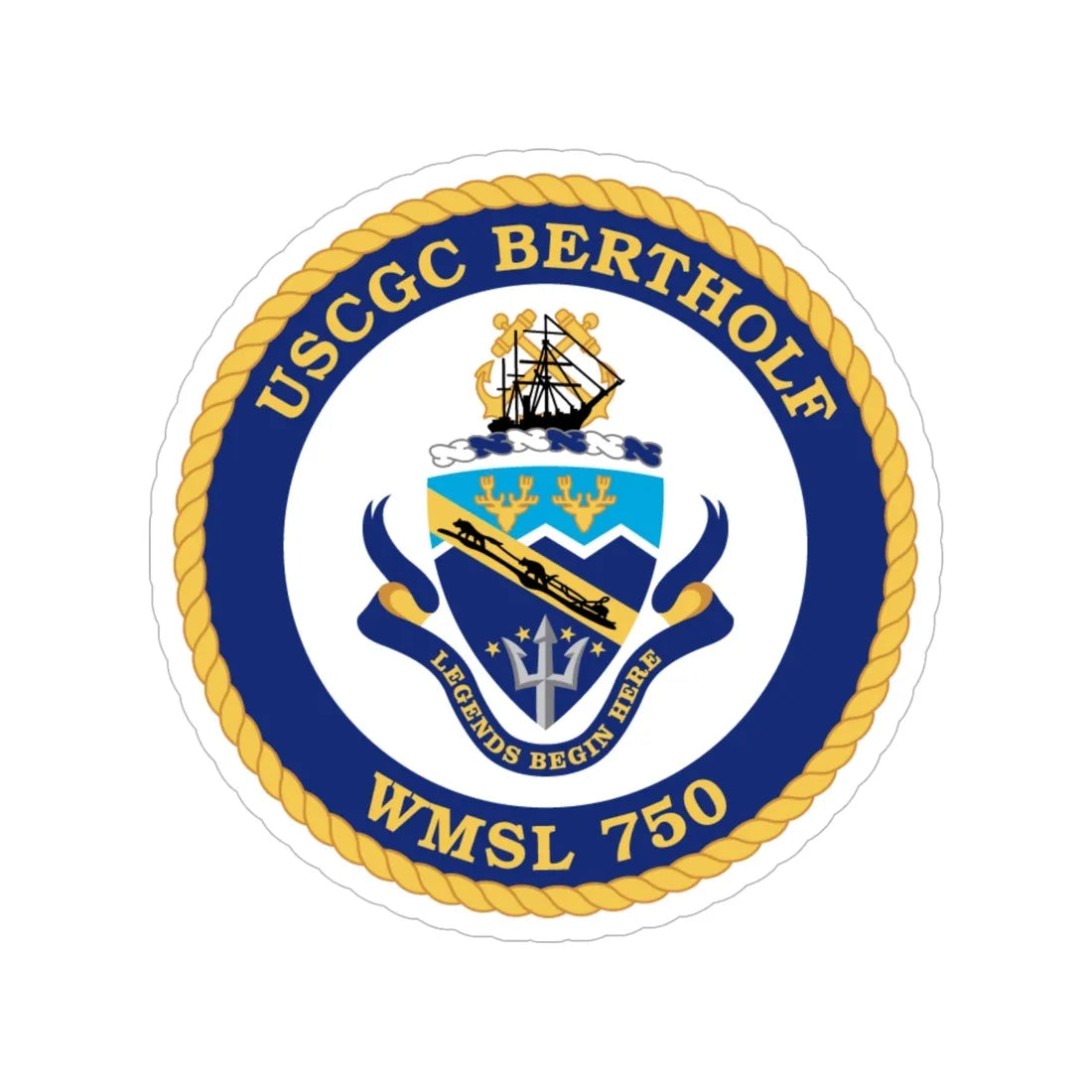 USCGC Bertholf WMSL 750 (U.S. Coast Guard) Transparent STICKER Die-Cut Vinyl Decal 6 Inch - The Sticker Space