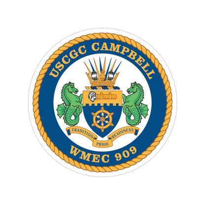 USCGC Campbell WMEC 909 (U.S. Coast Guard) Transparent STICKER Die-Cut Vinyl Decal-5 Inch-The Sticker Space