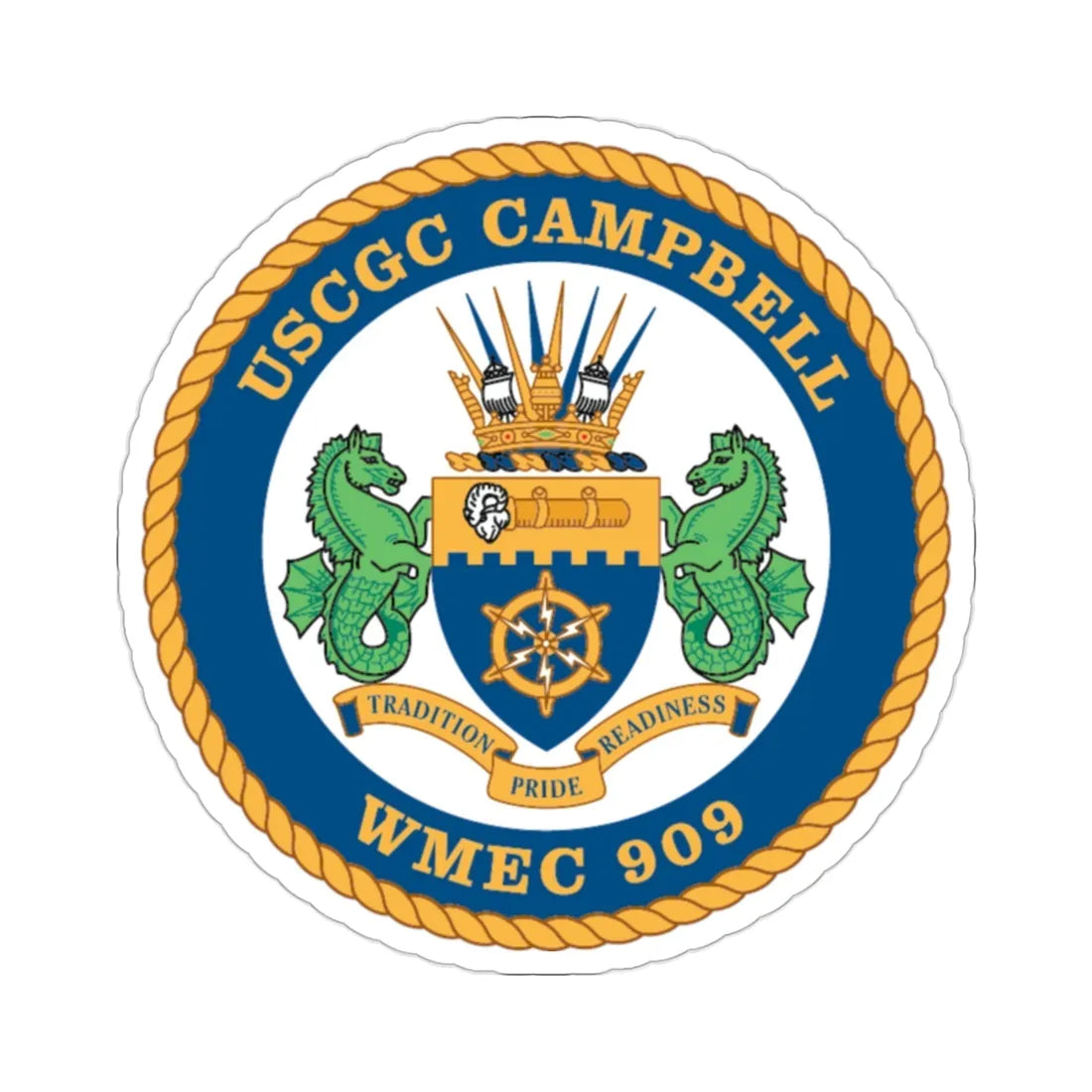 USCGC Campbell WMEC 909 (U.S. Coast Guard) STICKER Vinyl Die-Cut Decal 2 Inch - The Sticker Space