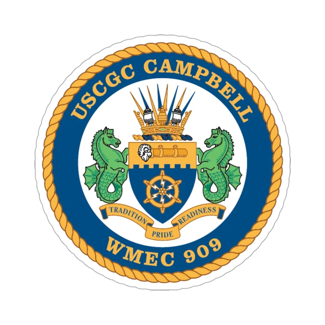 USCGC Campbell WMEC 909 (U.S. Coast Guard) STICKER Vinyl Die-Cut Decal 3 Inch - The Sticker Space