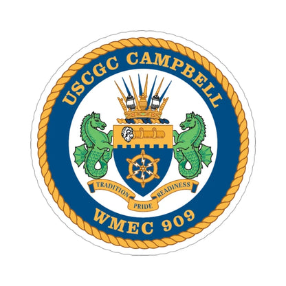 USCGC Campbell WMEC 909 (U.S. Coast Guard) STICKER Vinyl Die-Cut Decal 3 Inch - The Sticker Space