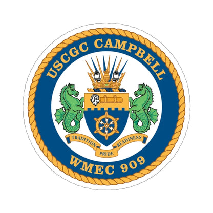 USCGC Campbell WMEC 909 (U.S. Coast Guard) STICKER Vinyl Die-Cut Decal 4 Inch - The Sticker Space