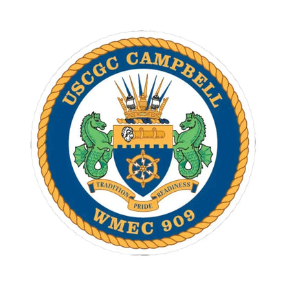 USCGC Campbell WMEC 909 (U.S. Coast Guard) STICKER Vinyl Kiss-Cut Decal 3 Inch White - The Sticker Space